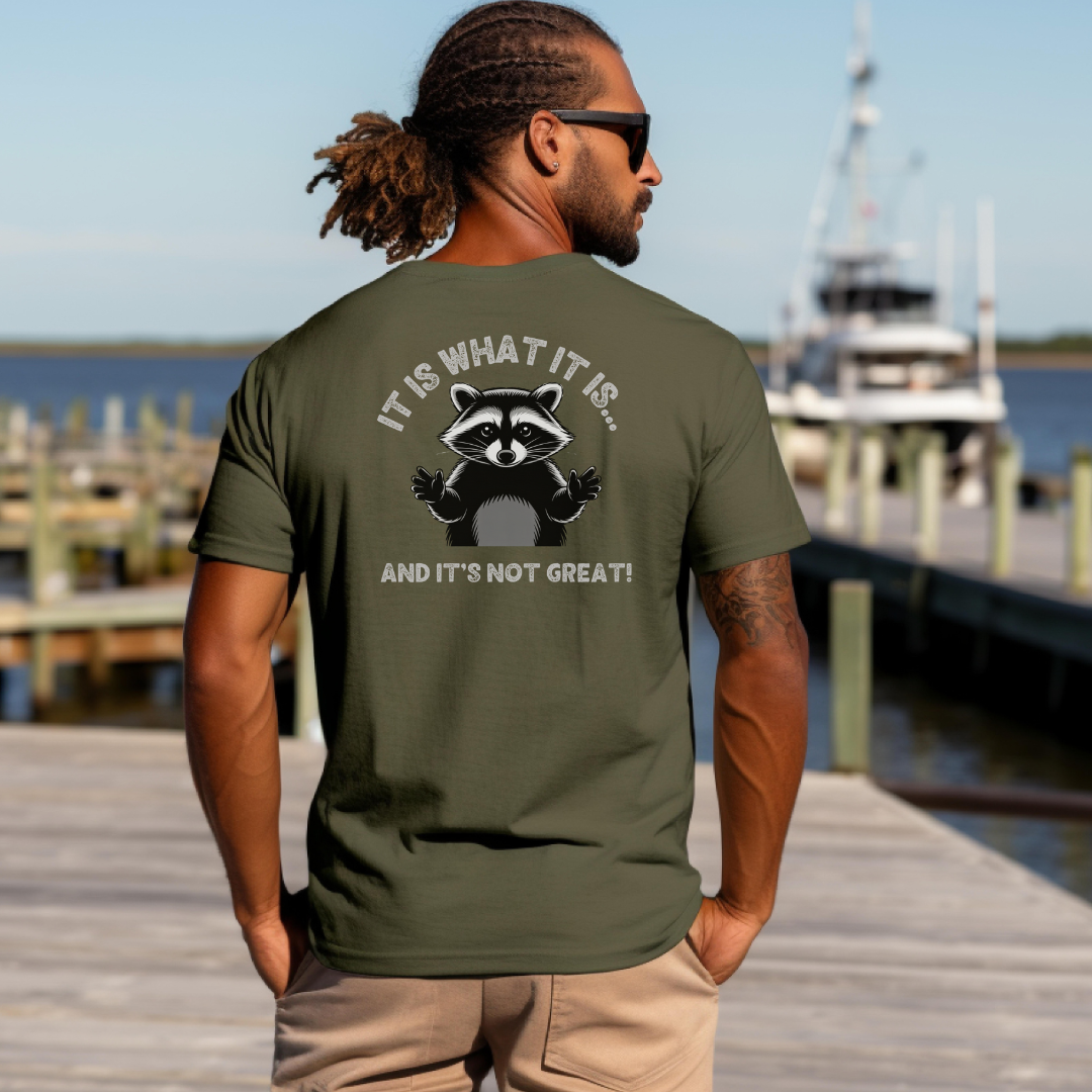 Funny Raccoon T-Shirt - "It Is What It Is" Unisex Softstyle Tee