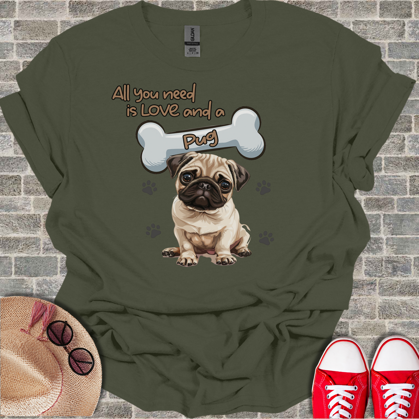 All You Need Is Love And A Pug T-Shirt
