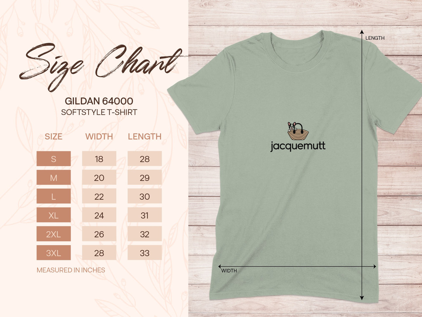 Jacquemutt Printed T-Shirt with Size Chart Details