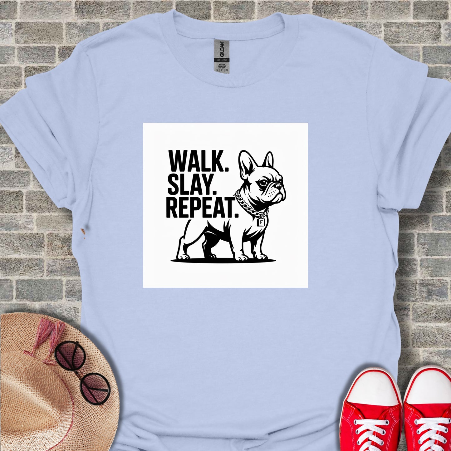 Walk Slay Repeat French Bulldog Graphic Shirt