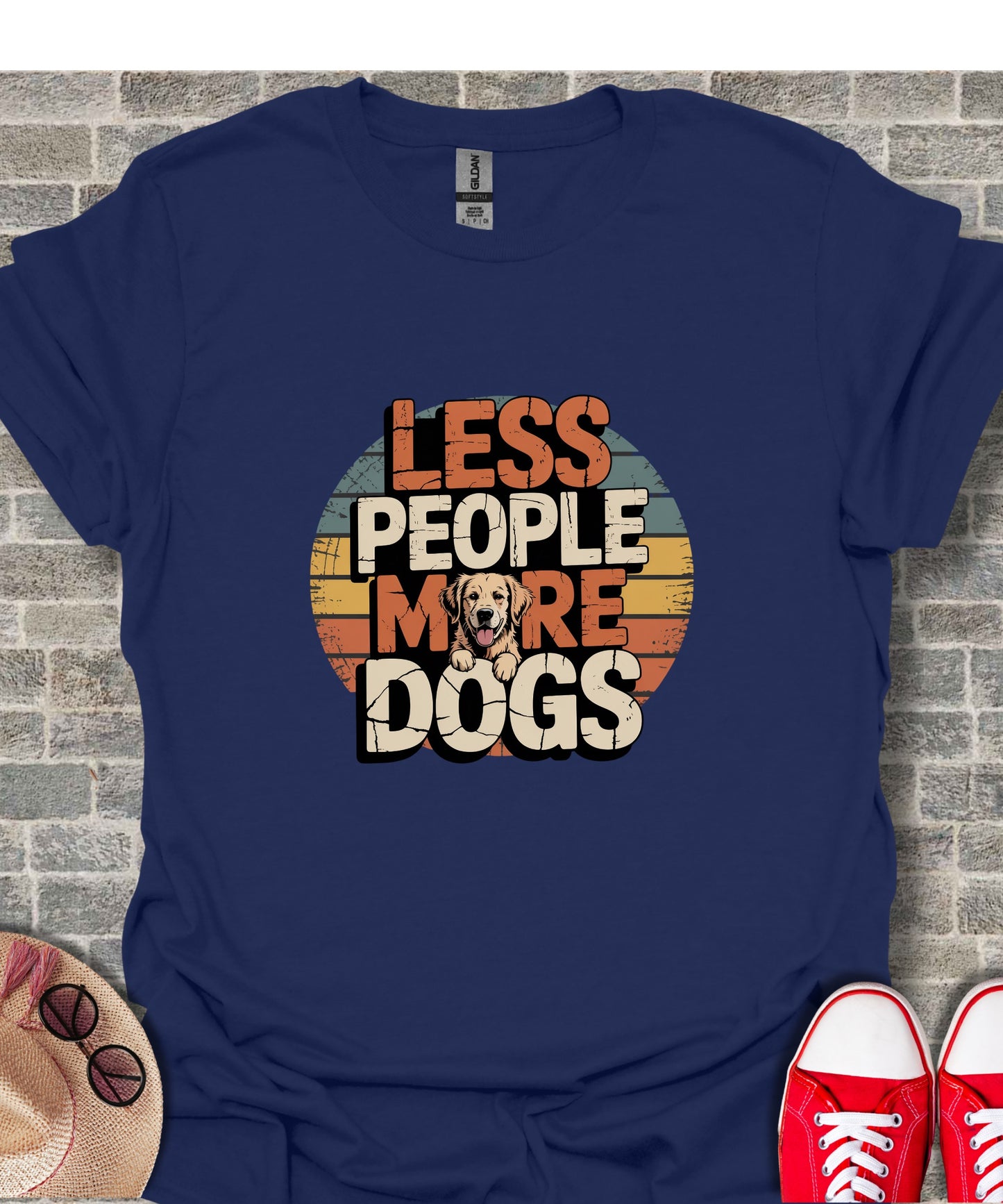 Less People More Dogs Graphic Tee Shirt