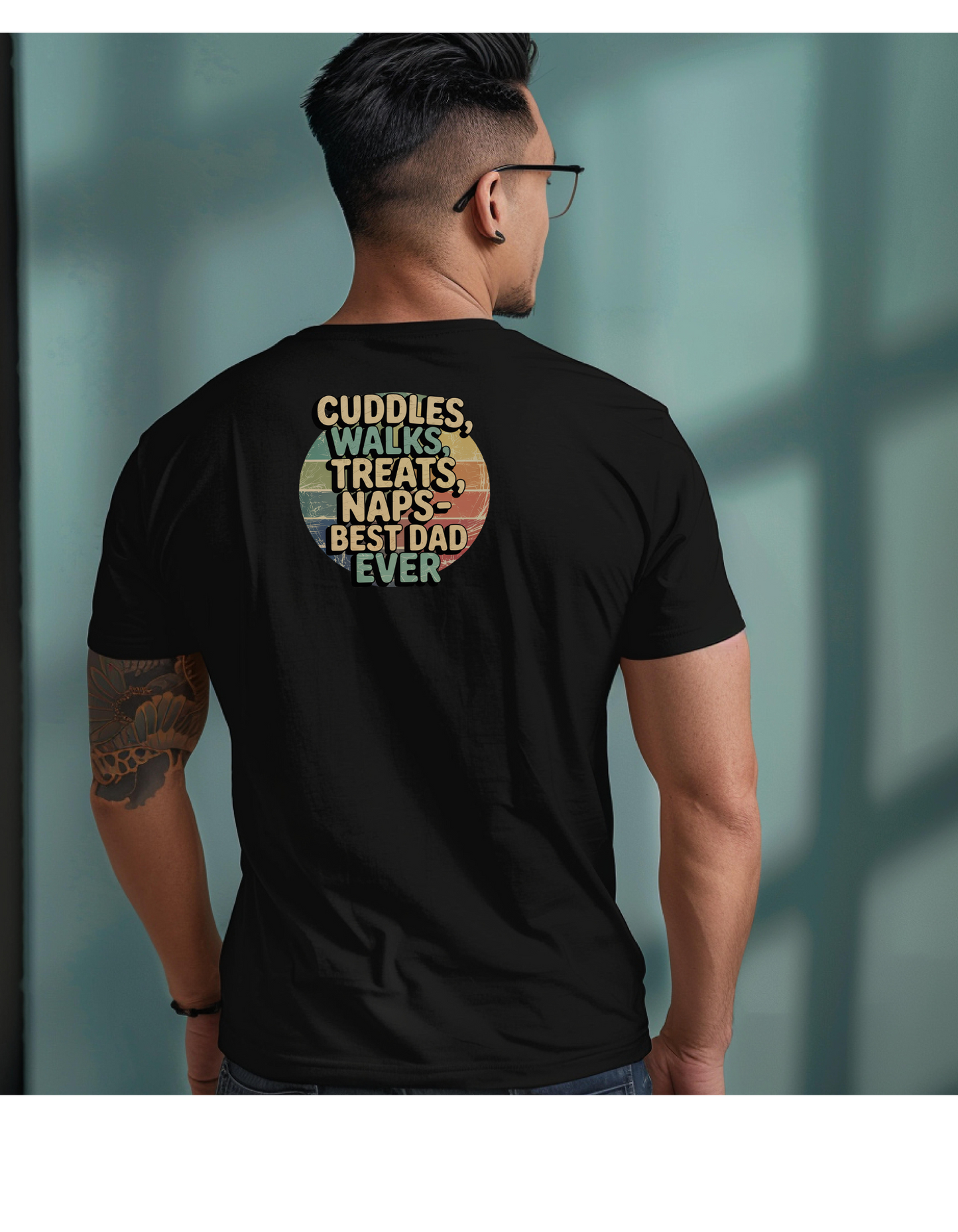 Cuddles & Treats Best Dad Ever T-Shirt, Father's Day Gift, Dog Dad Shirt, Unisex Softstyle Tee, Casual Graphic Top