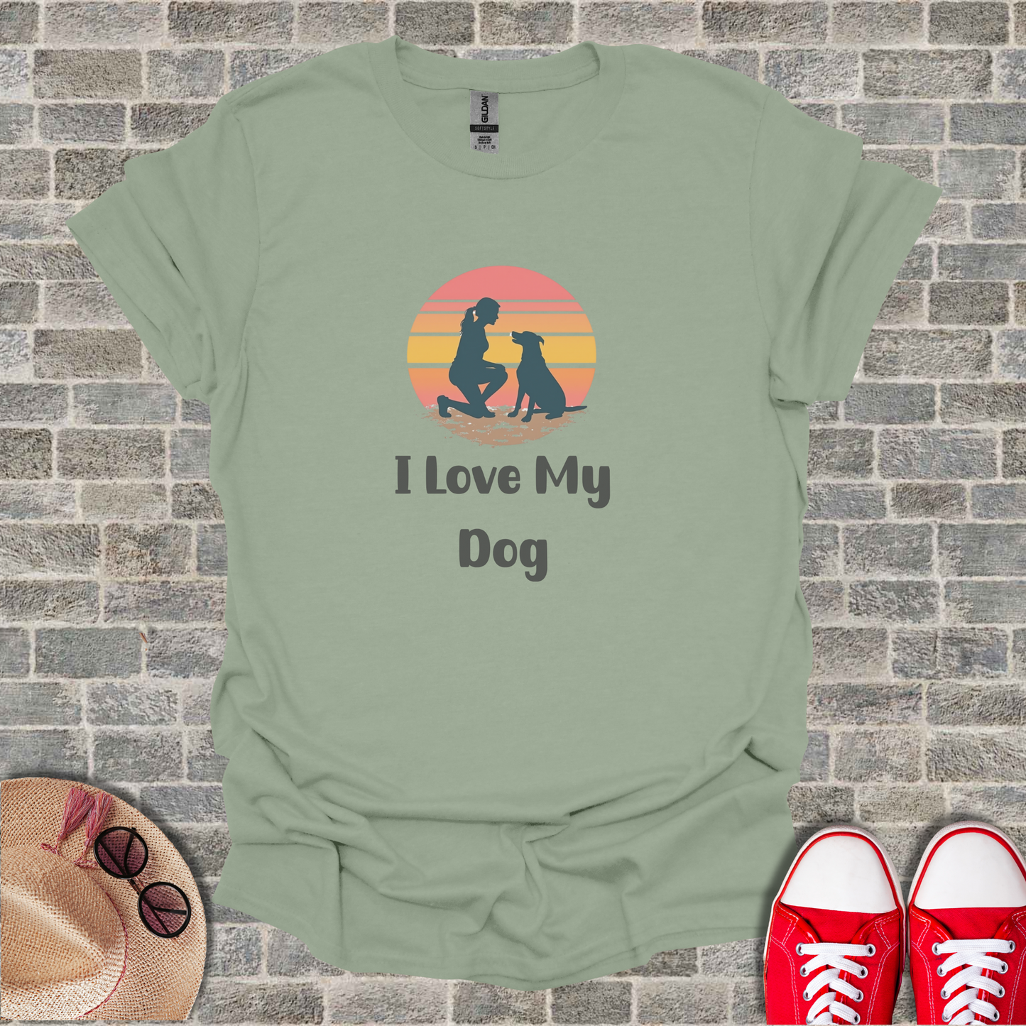 I Love My Dog Silhouette T-Shirt