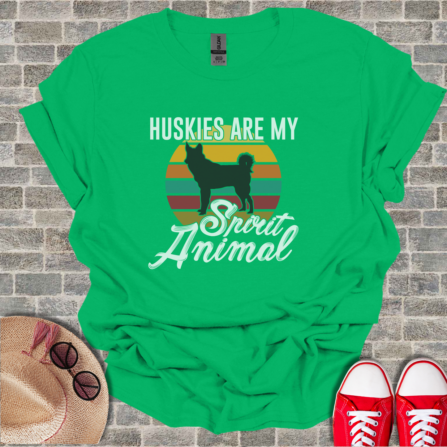 Huskies are my spirit animal Unisex Softstyle T-Shirt