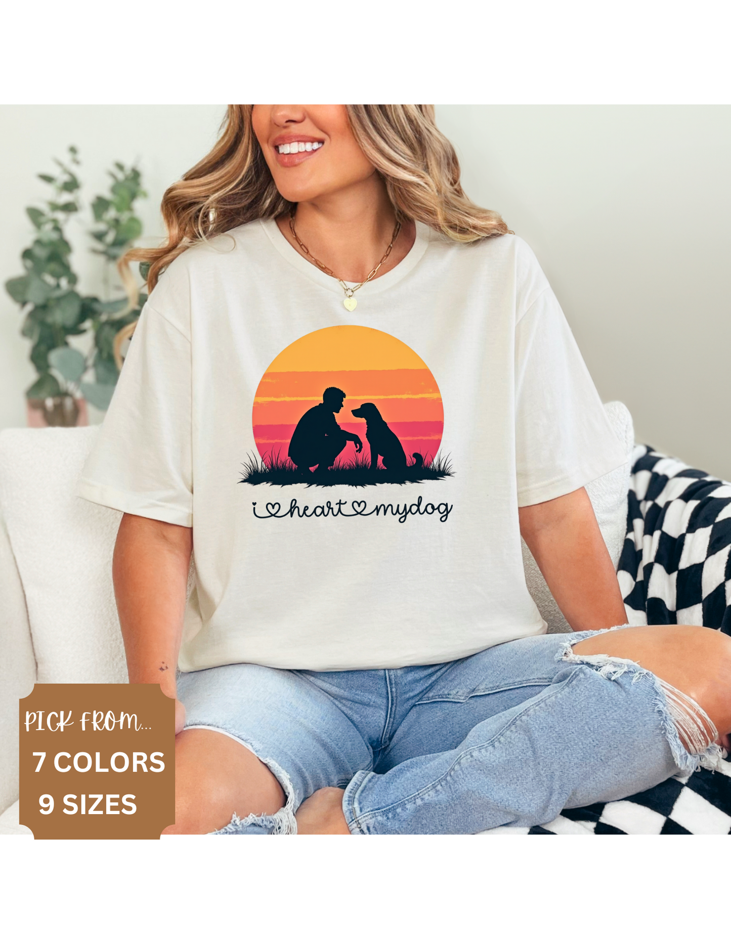 'I Heart My Dog' Phrase, Vintage Dog Lover T-Shirt