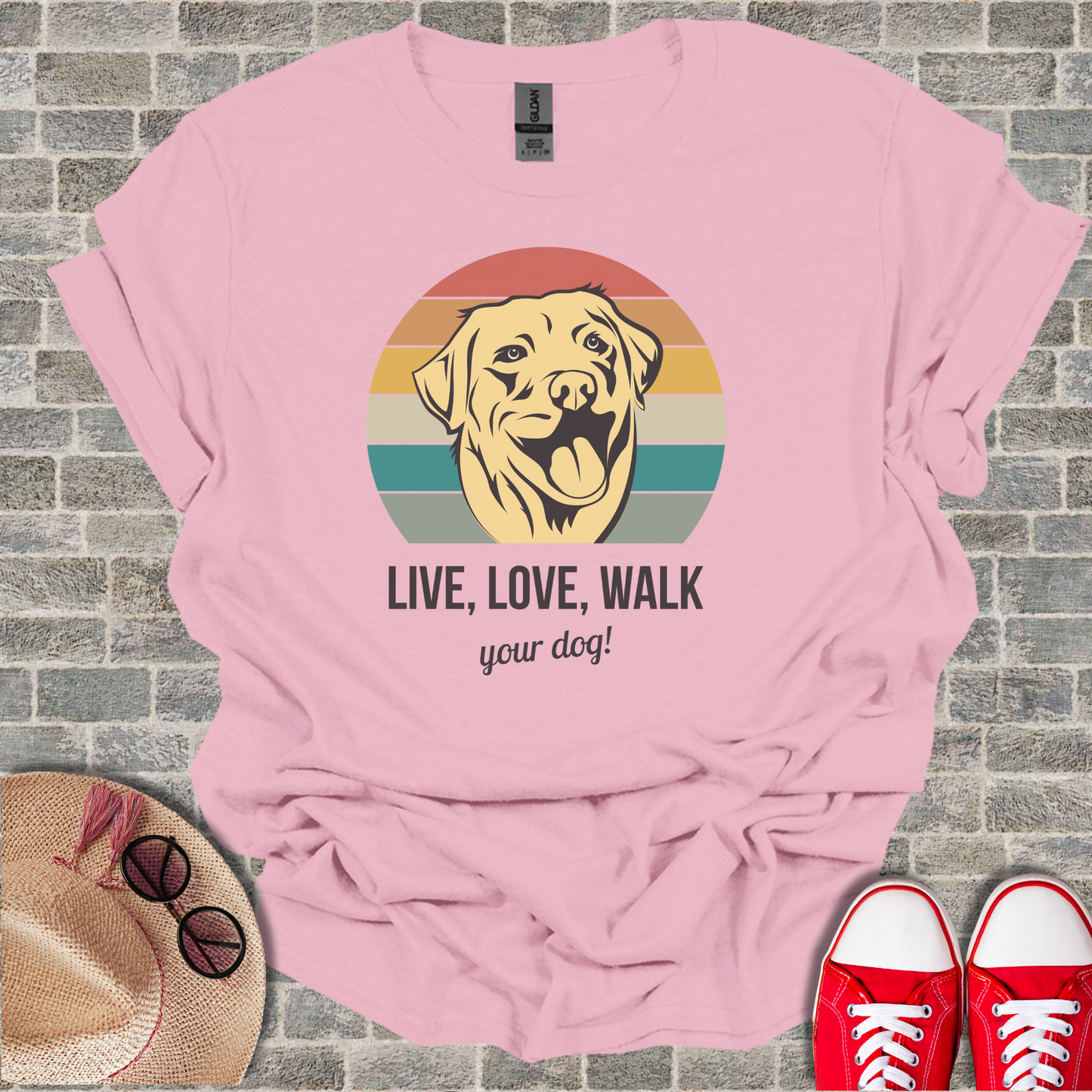 Live Love Walk Your Dog Unisex Softstyle T-Shirt1