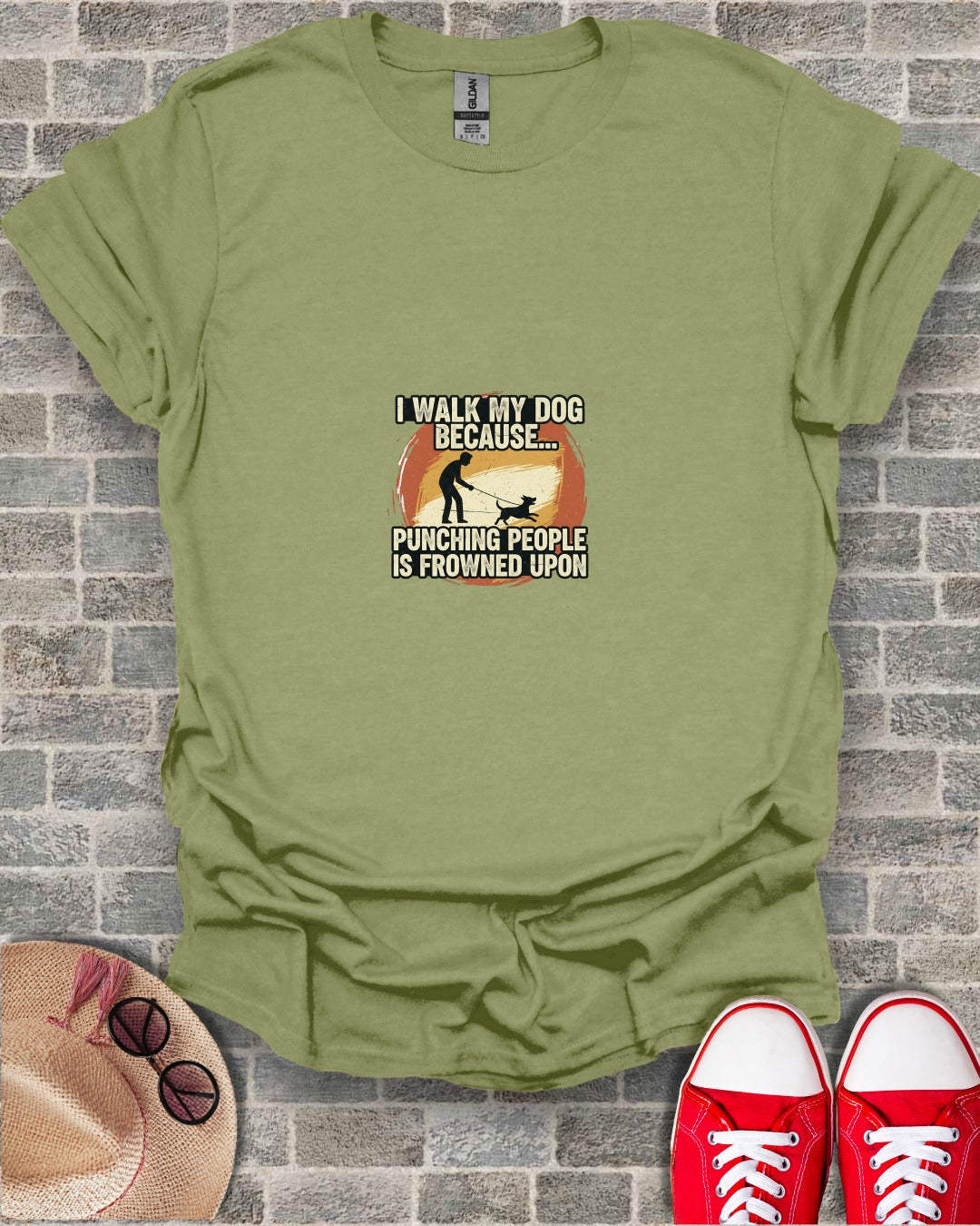 I Walk My Dog Because Punching People Shirt