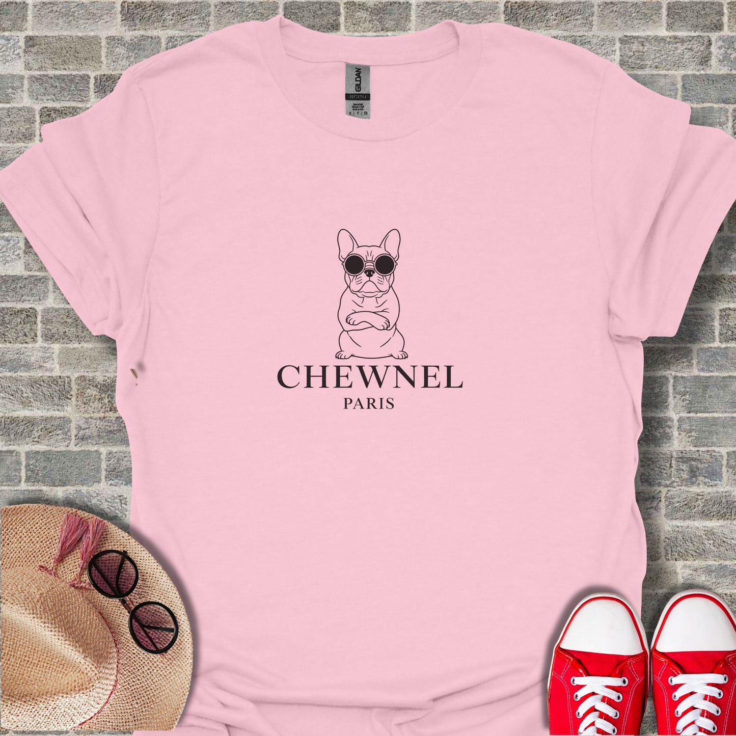 Chewnel Paris French Bulldog Graphic Tee Shirt