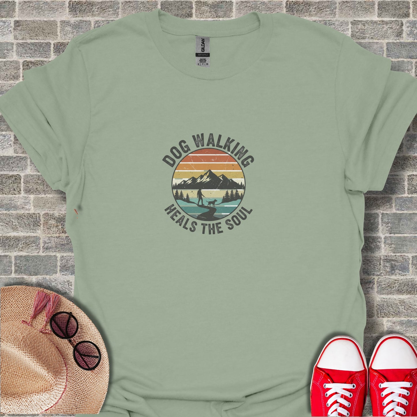 Dog Walking Heals The Soul T-Shirt Vintage Style