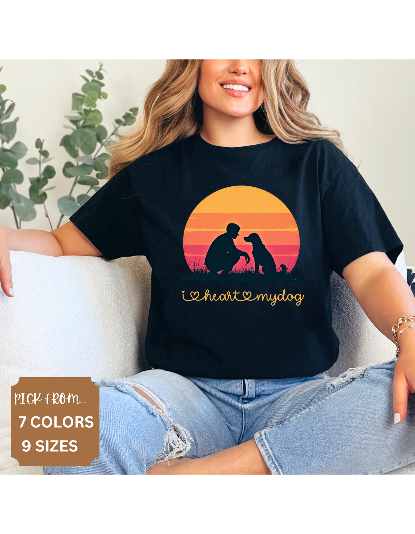 'I Heart My Dog' Phrase, Vintage Dog Lover T-Shirt