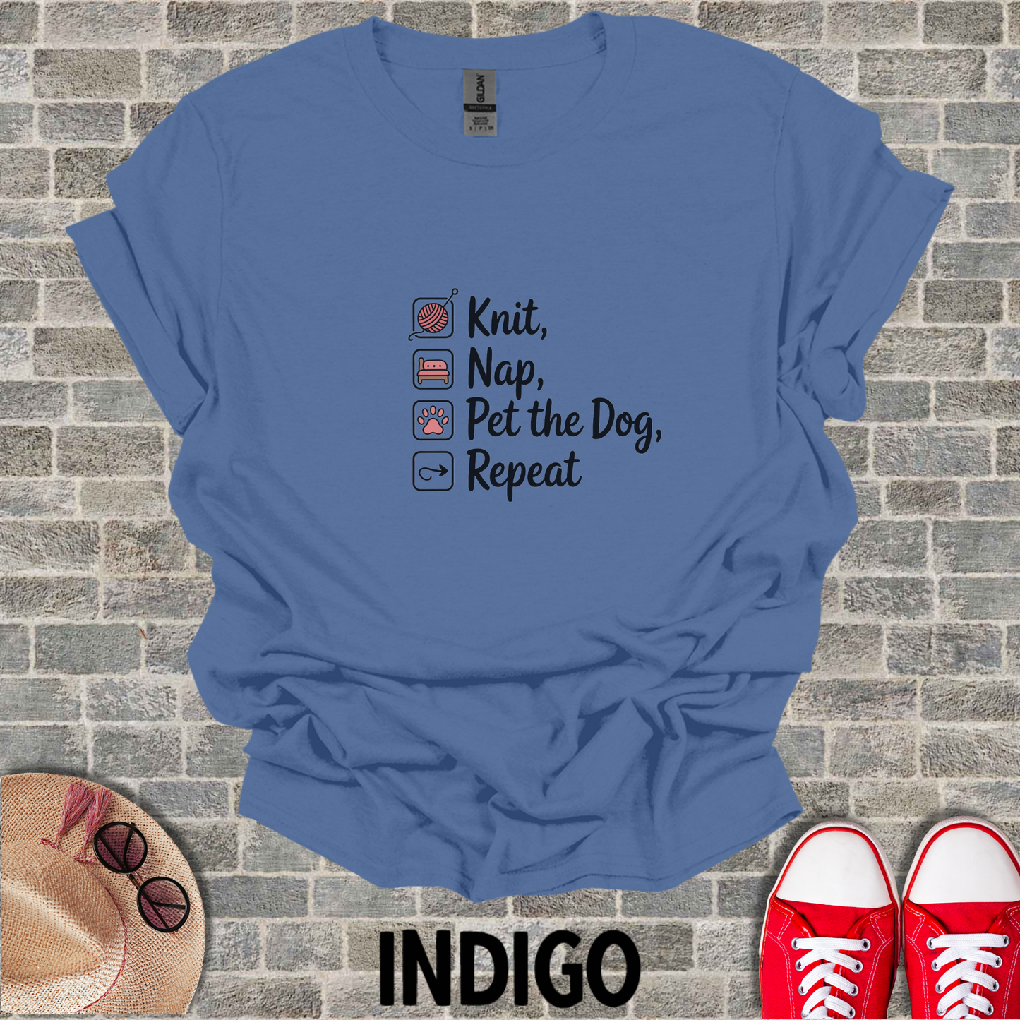 Knit Nap Pet the Dog Repeat T-Shirt