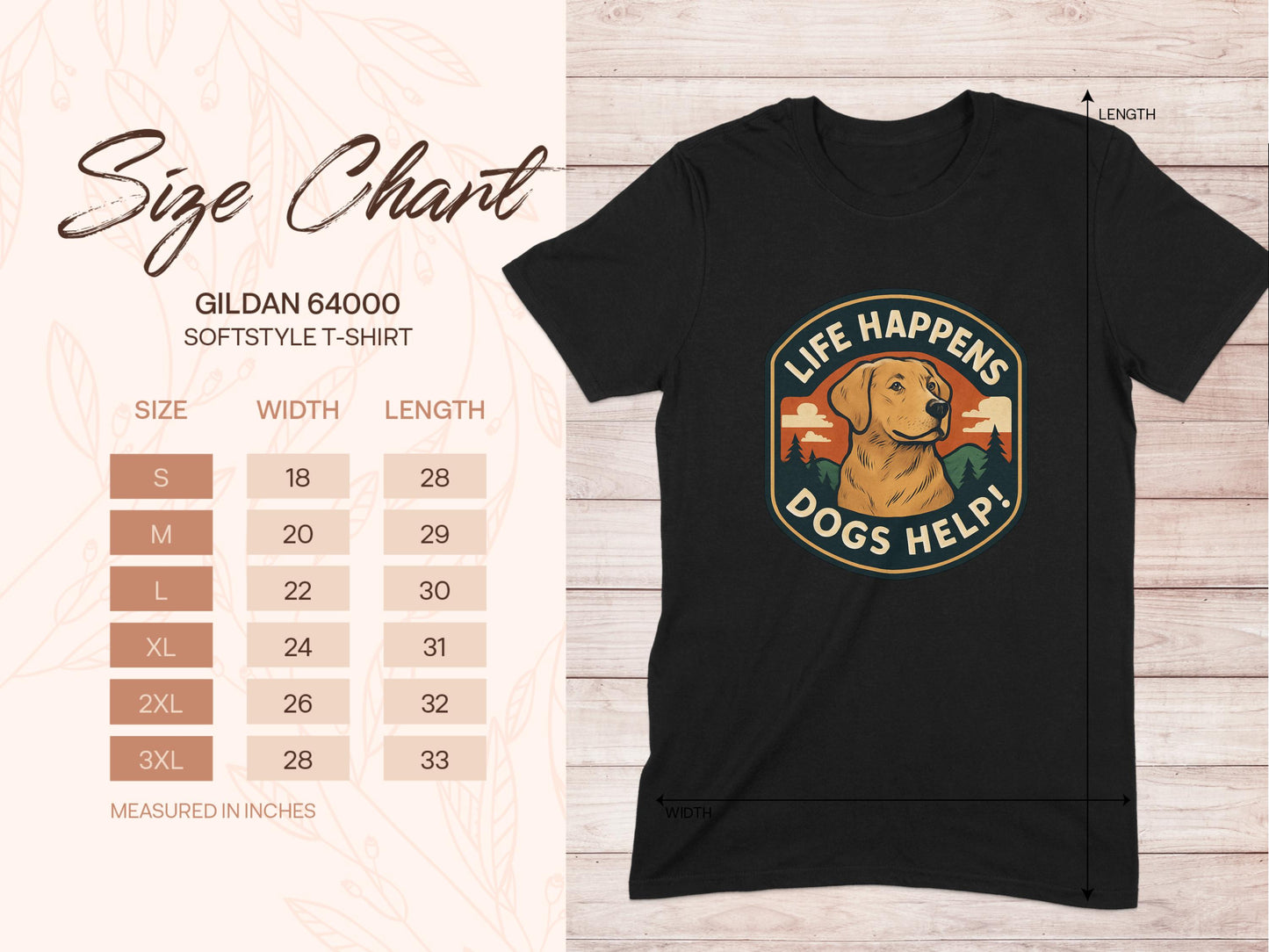 Life Happens Dogs Help Text Graphic T-Shirt product