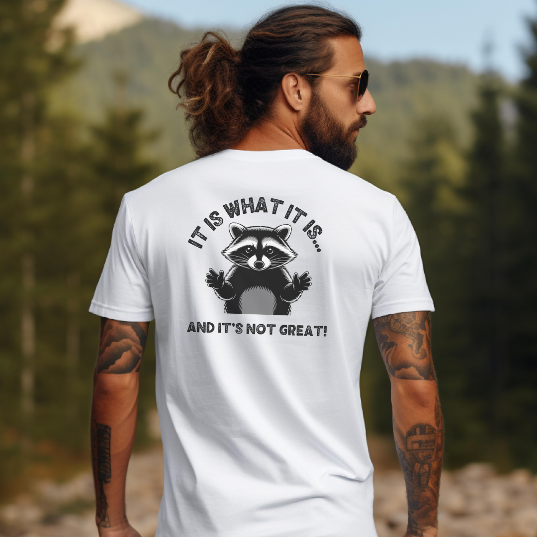 Funny Raccoon T-Shirt - "It Is What It Is" Unisex Softstyle Tee
