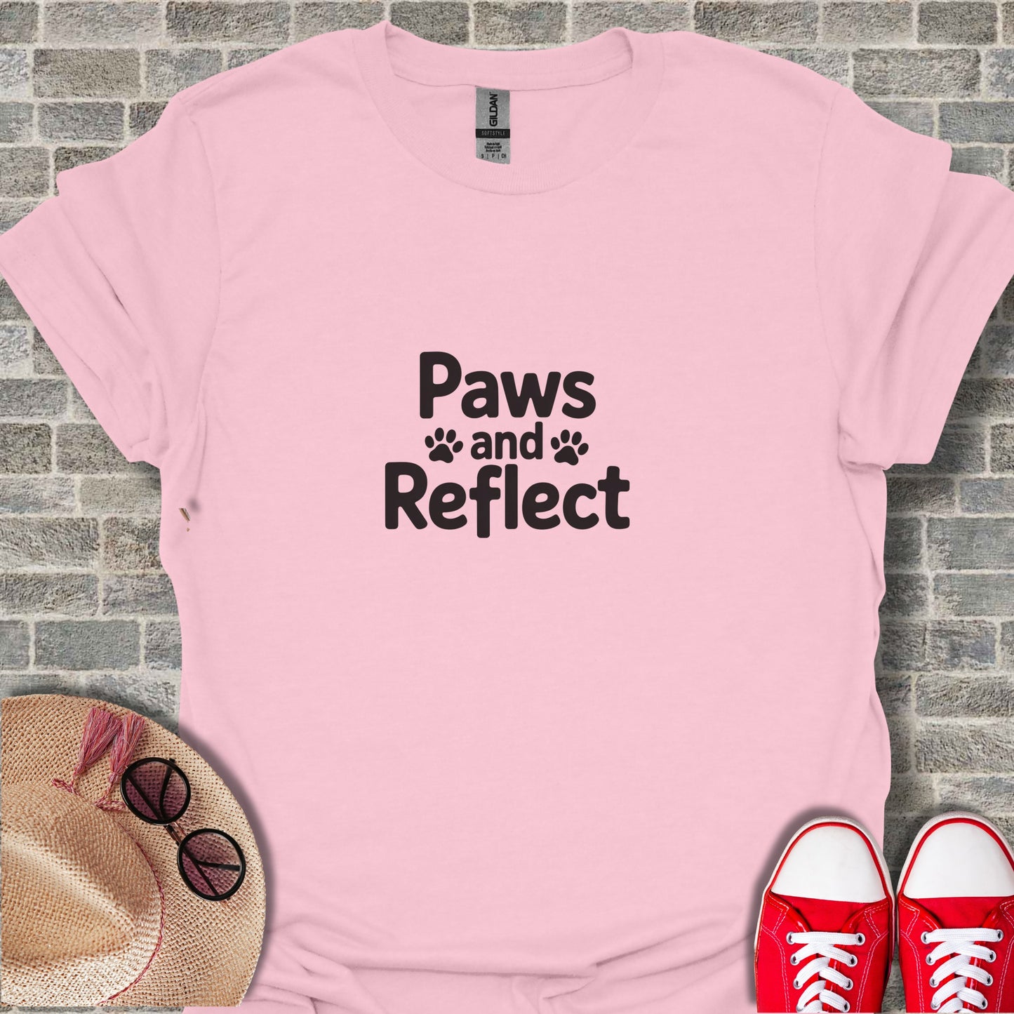 Paws and Reflect Print T-Shirt for Daily Inspiration