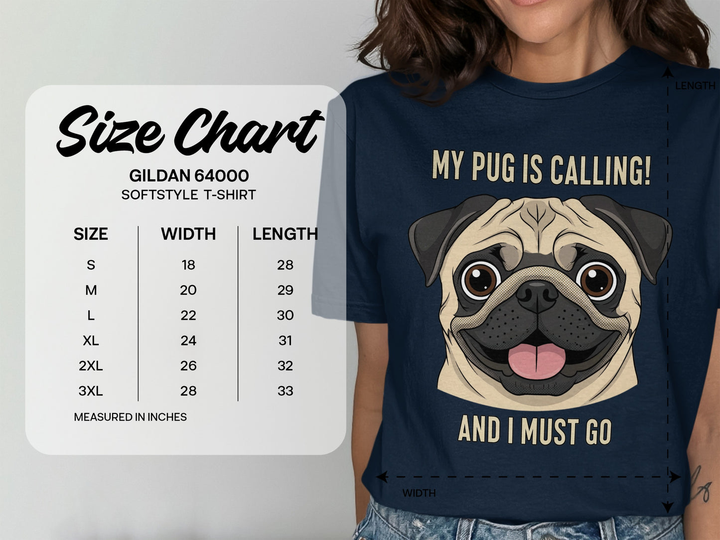 My Pug Is Calling And I Must Go T-shirt Product