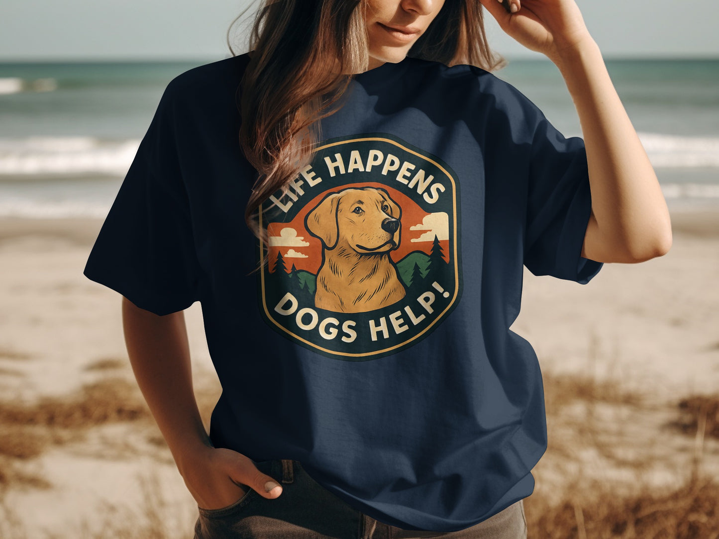Life Happens Dogs Help Graphic T-shirt product type