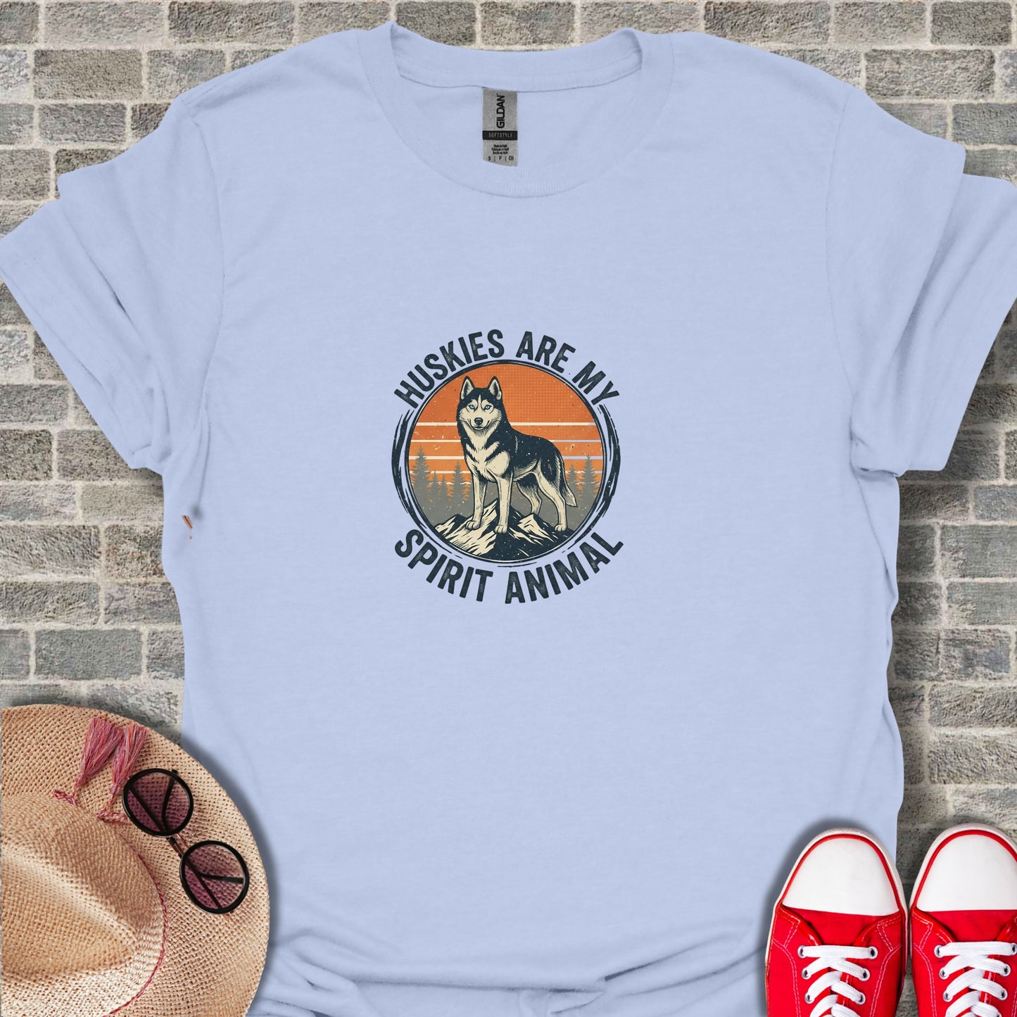 Huskies Are My Spirit Animal Graphic T-Shirt