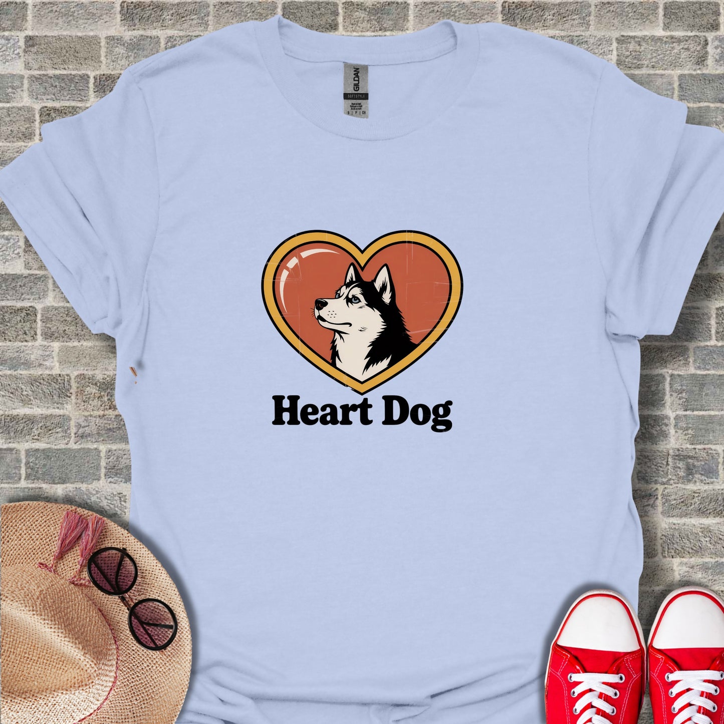 Heart Dog Graphic Tee Shirt for Pet Lovers