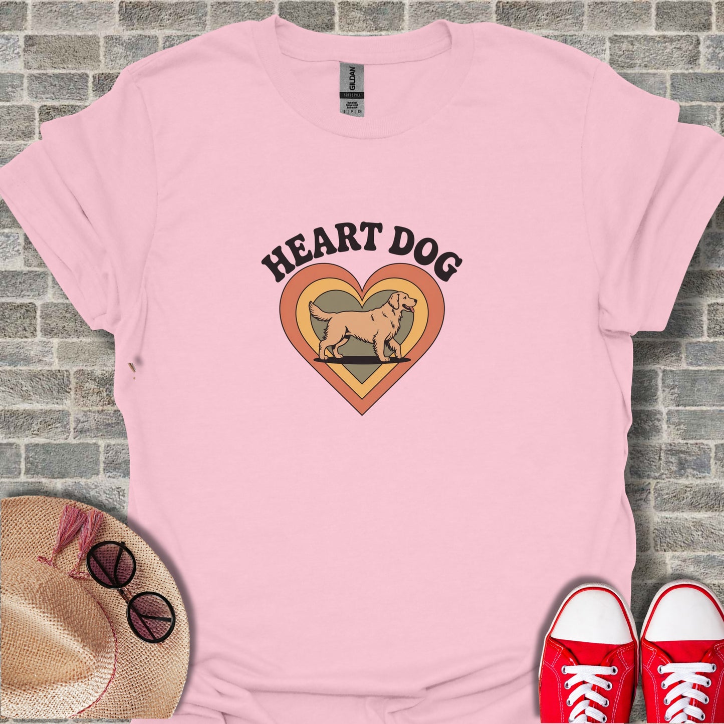 Heart Dog Graphic Tee Perfect for Pet Lovers