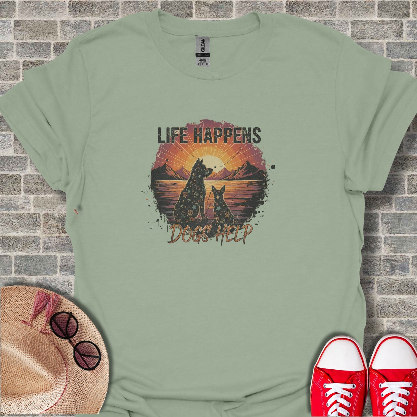 Life Happens Dogs Help Graphic T-Shirt