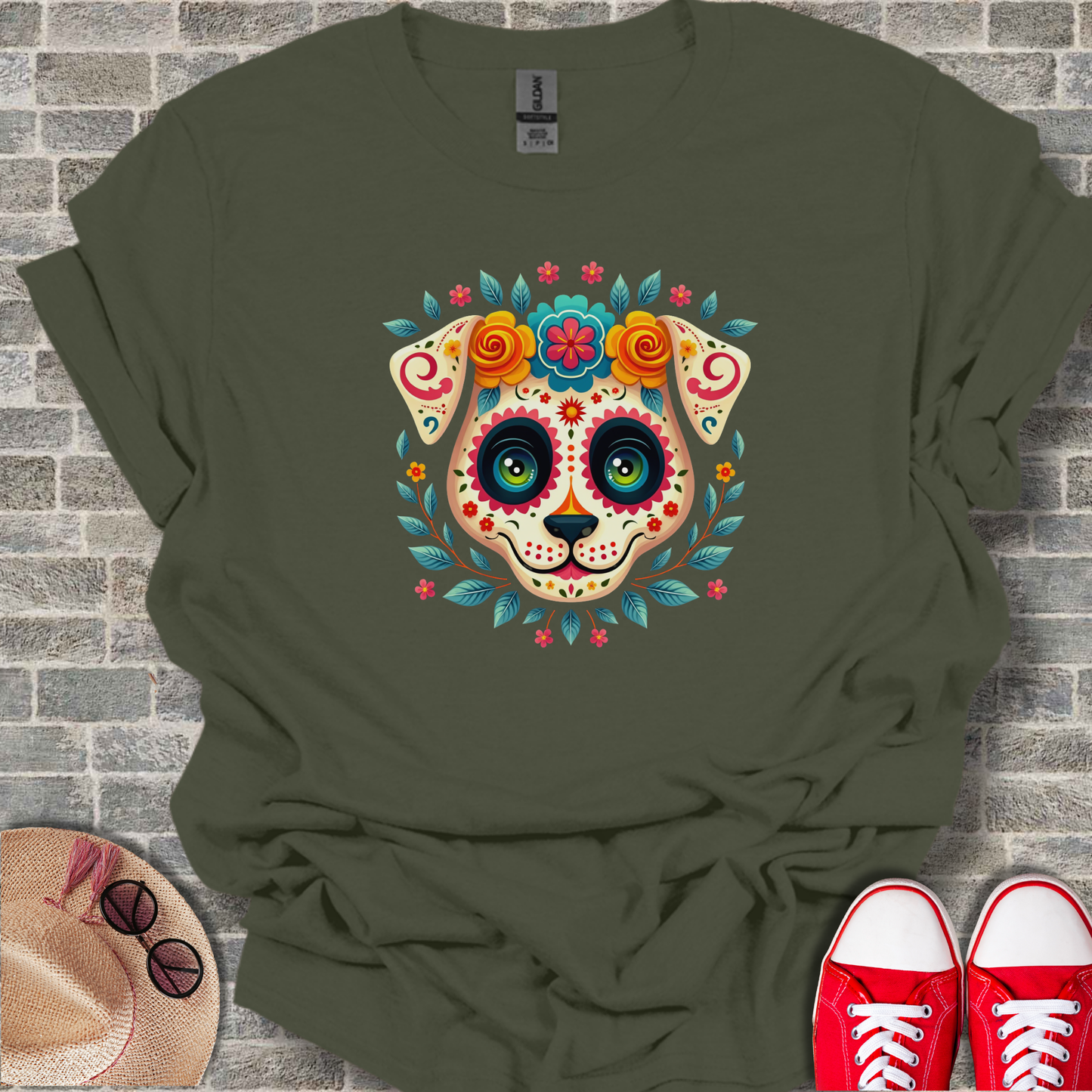 Dog Sugar skull design