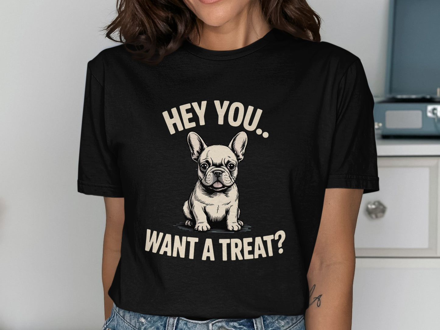 Hey You Want A Treat Adorable Dog Graphic Shirt product type
