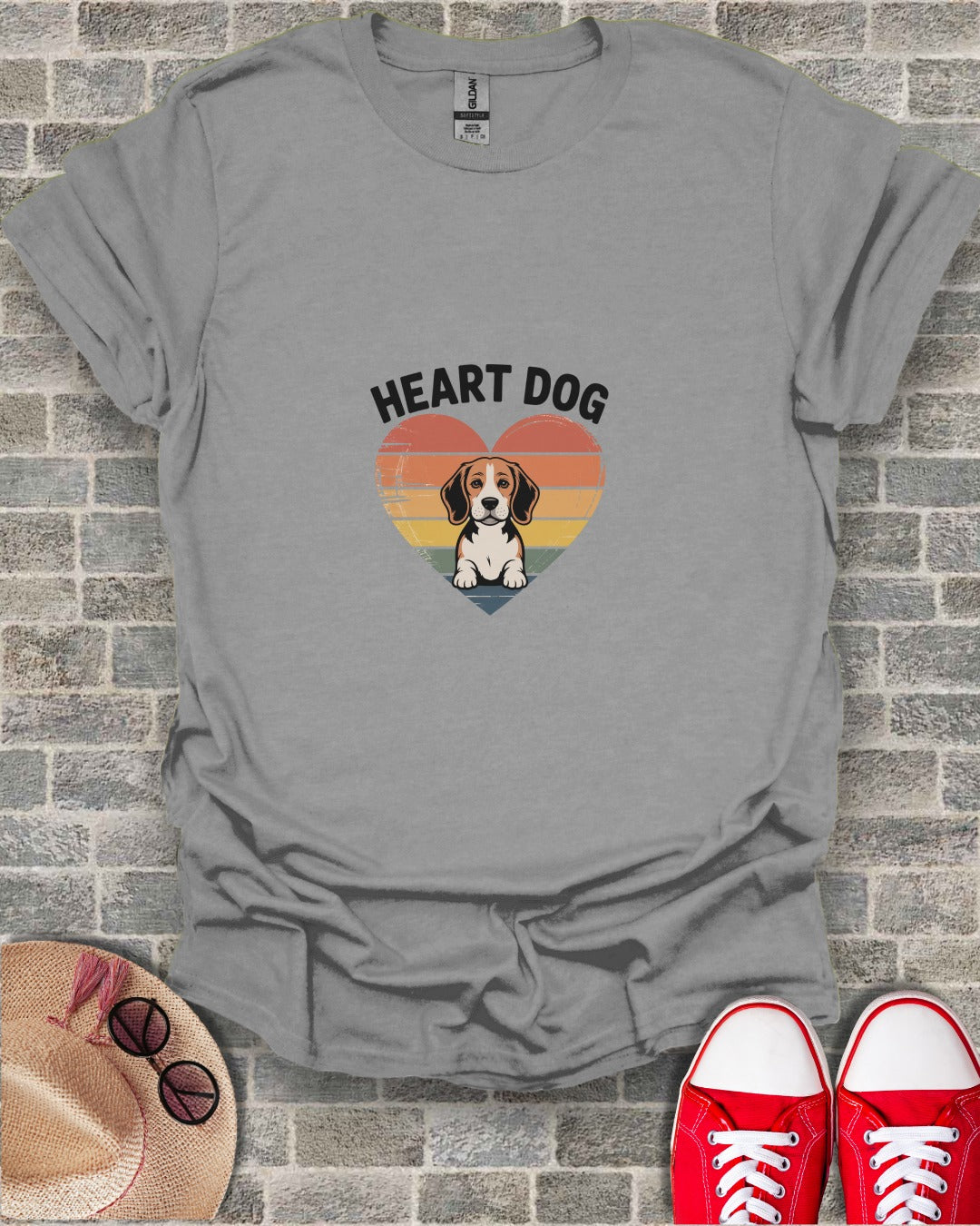 Heart Dog Graphic Design Casual T-shirt product
