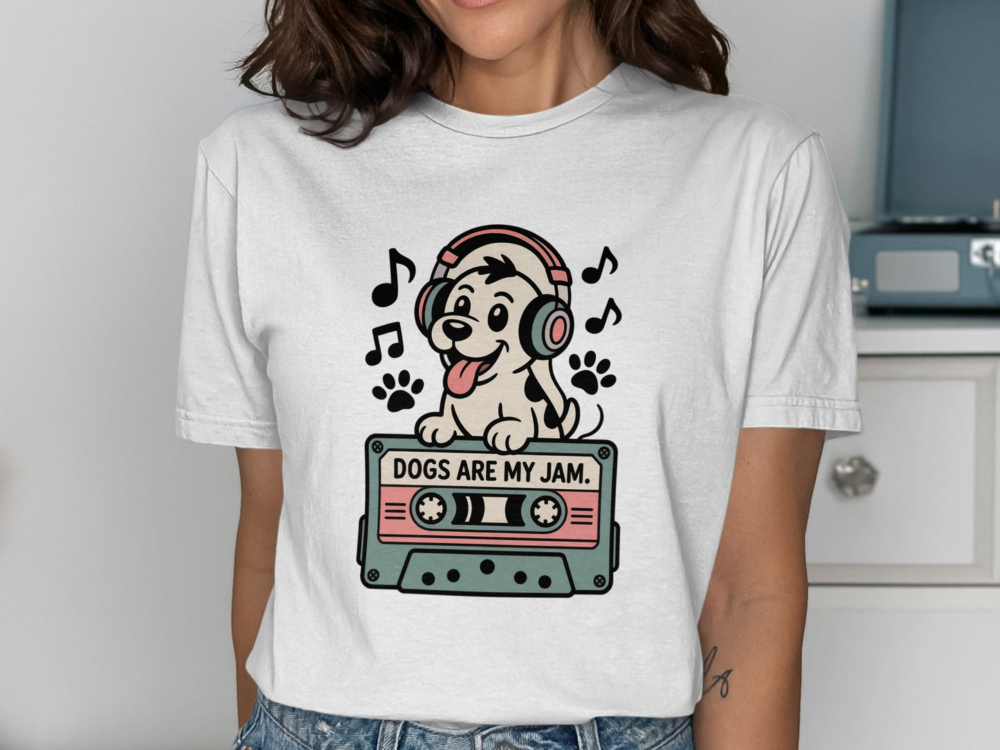 Dogs Are My Jam Headphone Wearing Dog T-Shirt product type