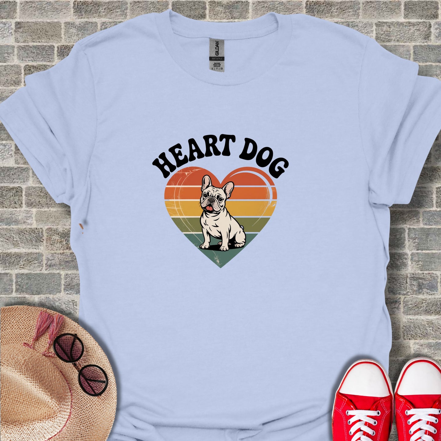 Heart Dog Graphic Design Unisex Casual Shirt