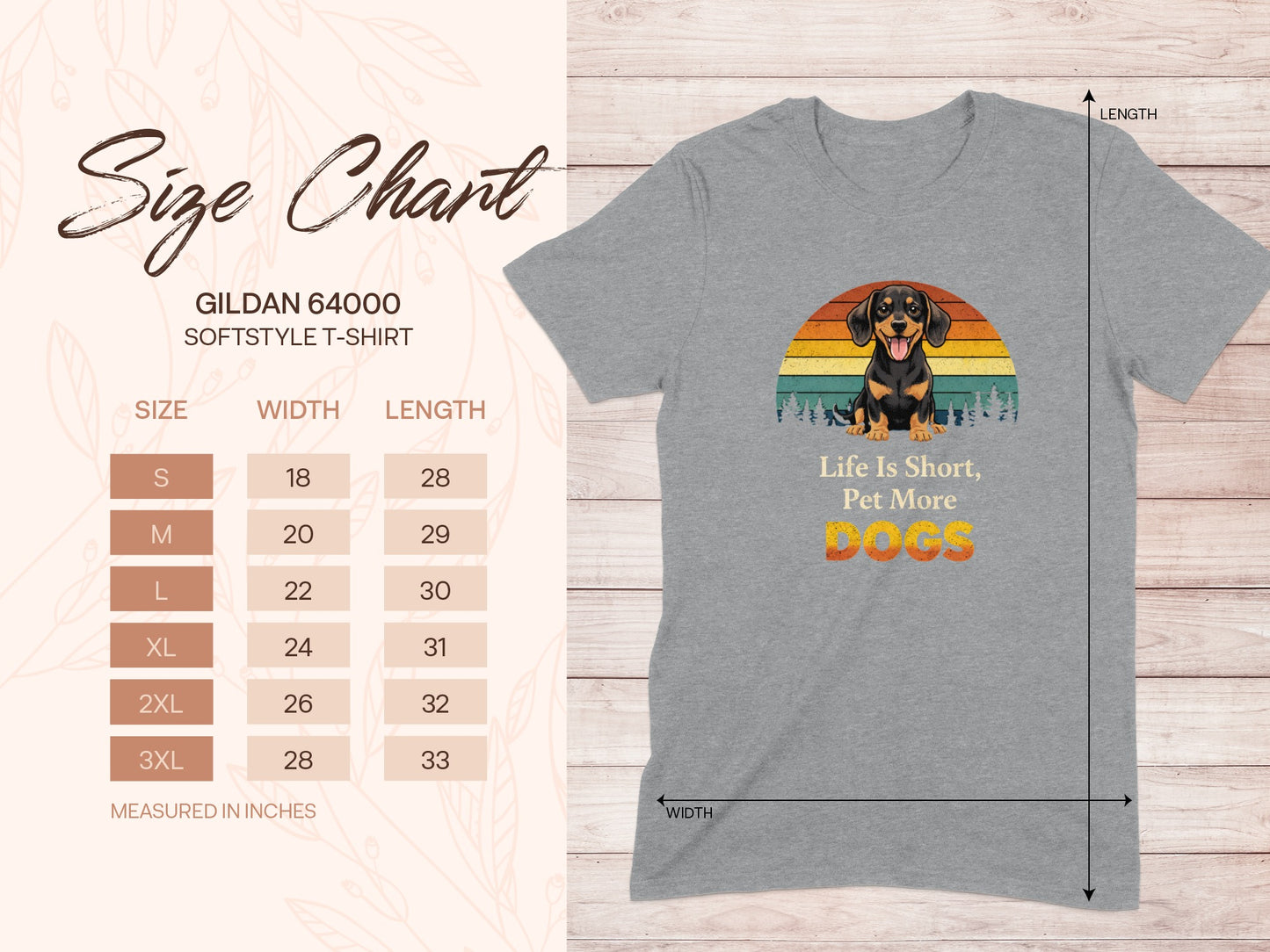 Life Is Short Pet More Dogs Gildan 64000 T-Shirt