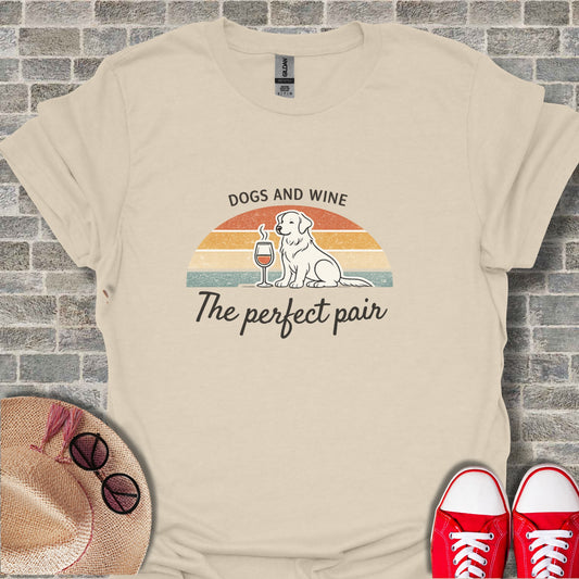 Dogs And Wine The Perfect Pair Graphic Tee