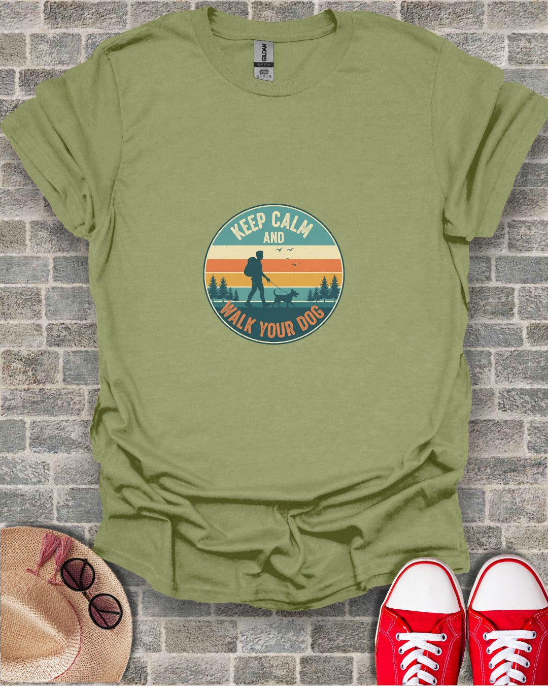 Keep Calm And Walk Your Dog Graphic T-Shirt