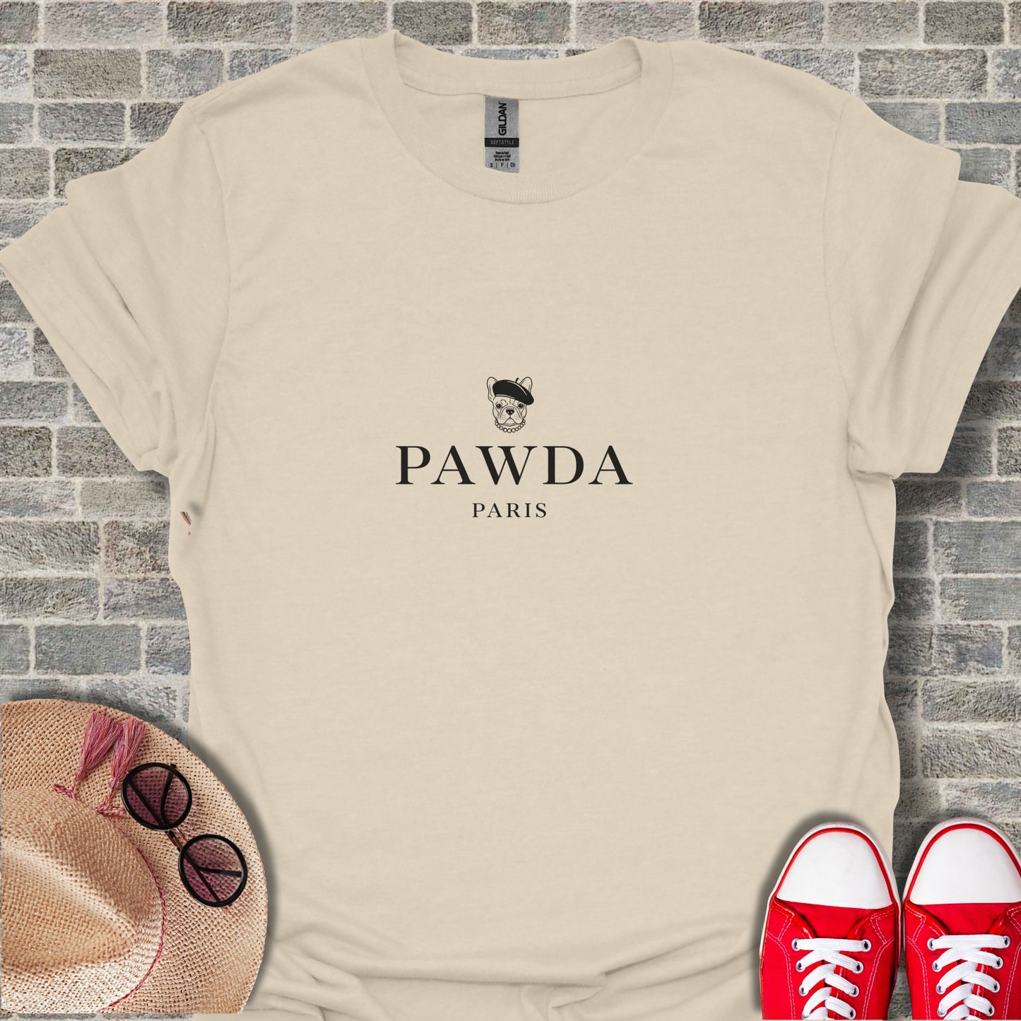 PAWDA Paris Skull and Bones Design T-Shirt