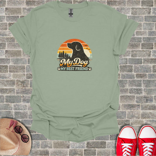 Retro Sunset Dog Silhouette My Dog My Best Friend Shirt