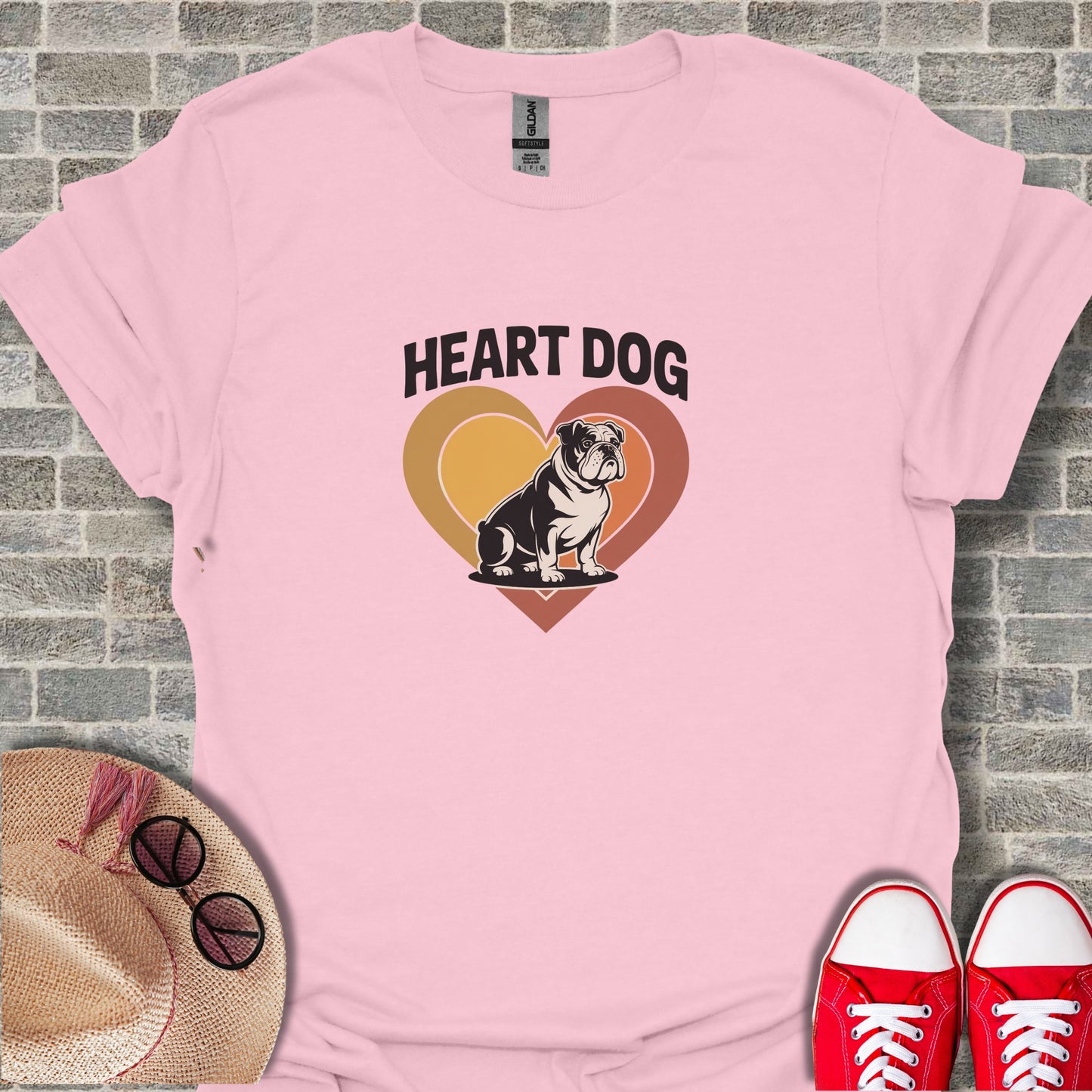 Heart Dog Graphic Tee for Animal Lovers