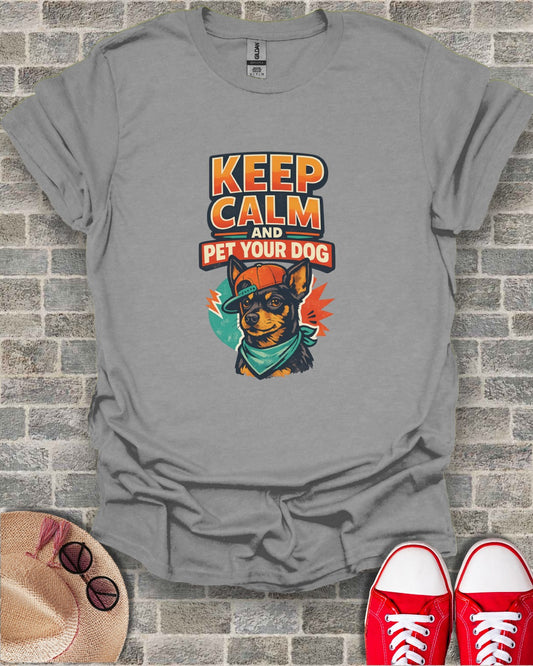 Keep Calm and Pet Your Dog Graphic Tee Shirt