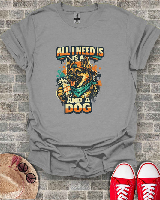All I Need Is Beer And A Dog Graphic T-Shirt