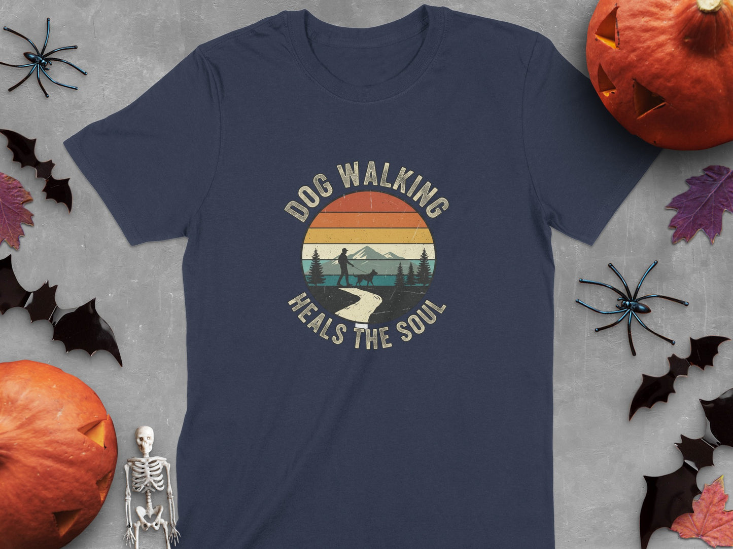 Dog Walking Heals The Soul Vintage Look T-shirt product