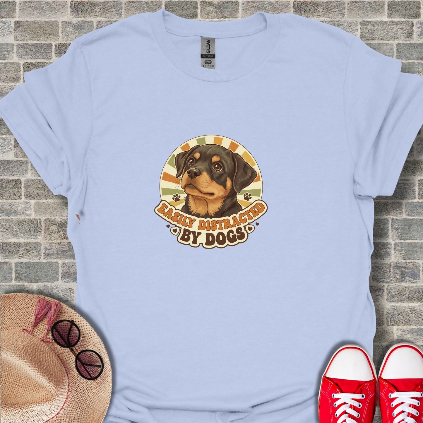 Easily Distracted By Dogs Cute Graphic Tee