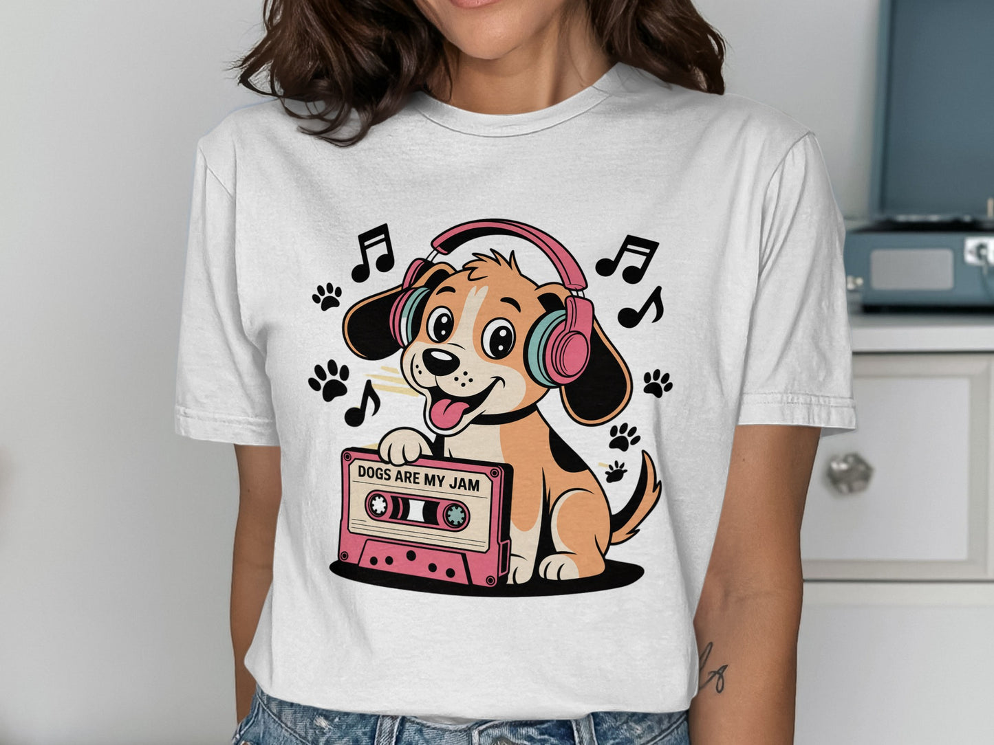 Cute Dog Music Lover Design T-Shirt Product