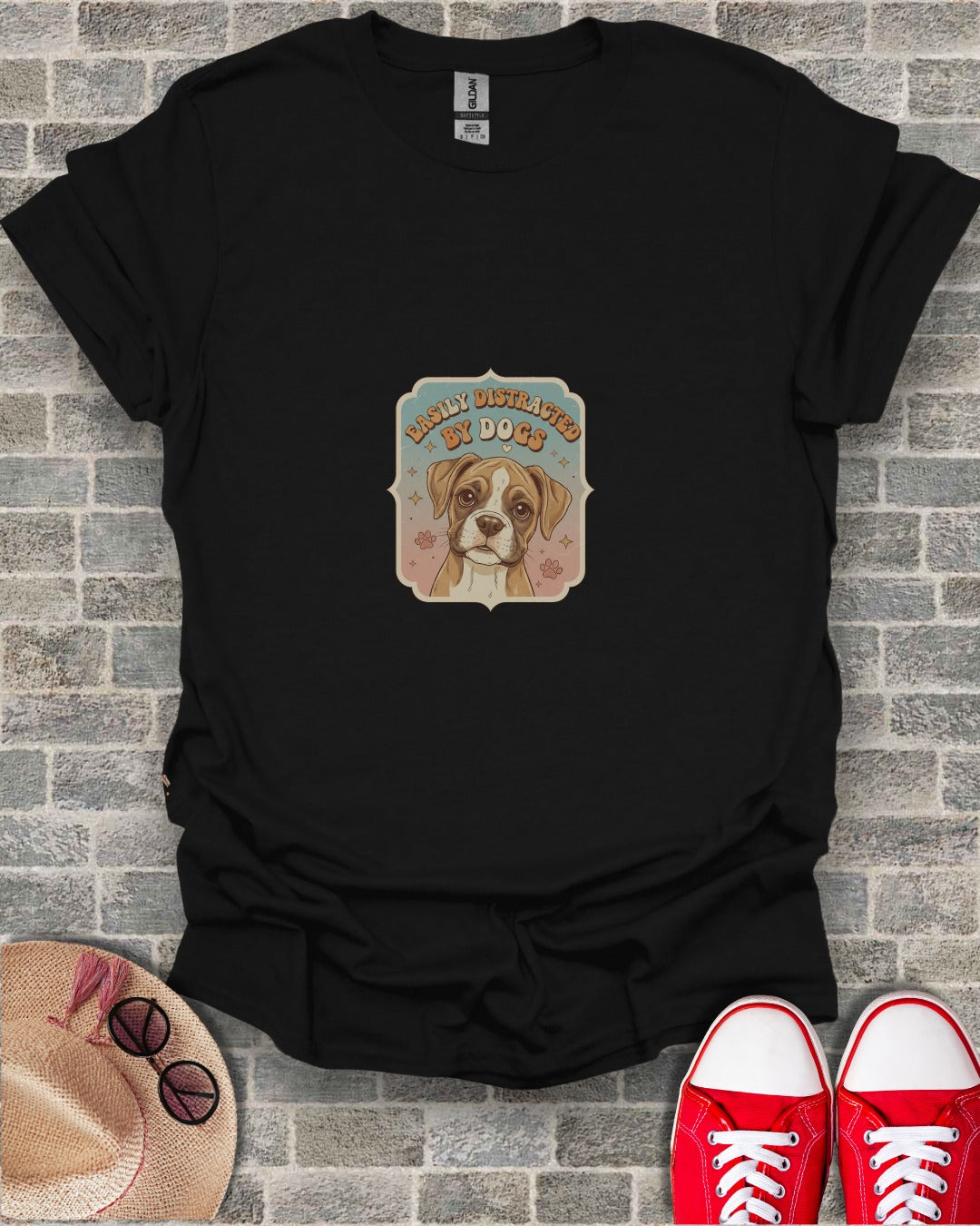 Easily Distracted By Dogs Graphic T-Shirt