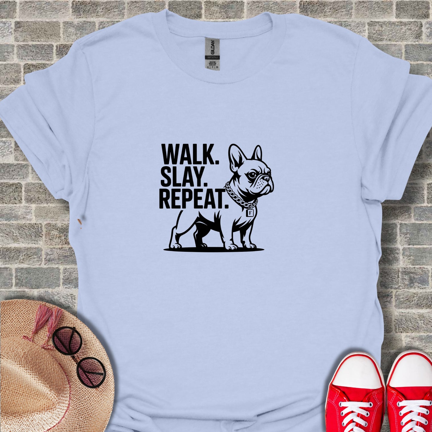 Walk Slay Repeat Bulldog Graphic T-Shirt