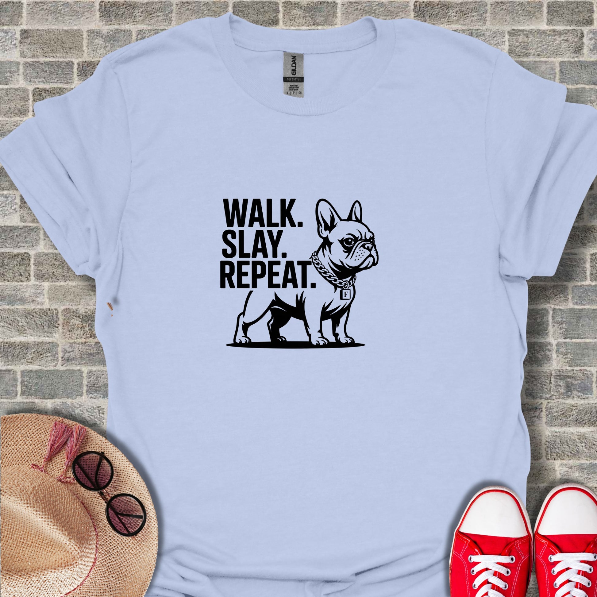 Walk Slay Repeat Bulldog Graphic T-Shirt