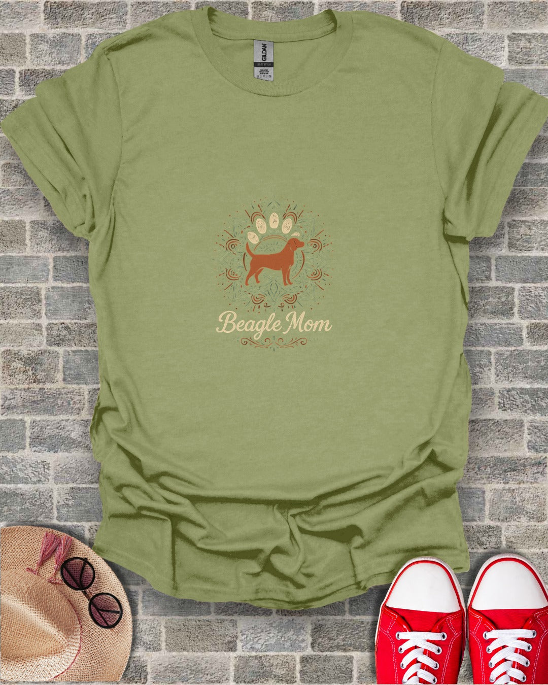Graphic Olive Green Beagle Mom Unisex Tee Product