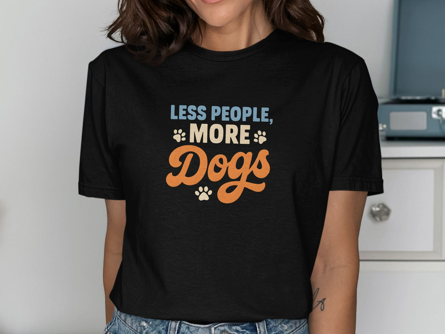 Less People More Dogs Graphic T-Shirt