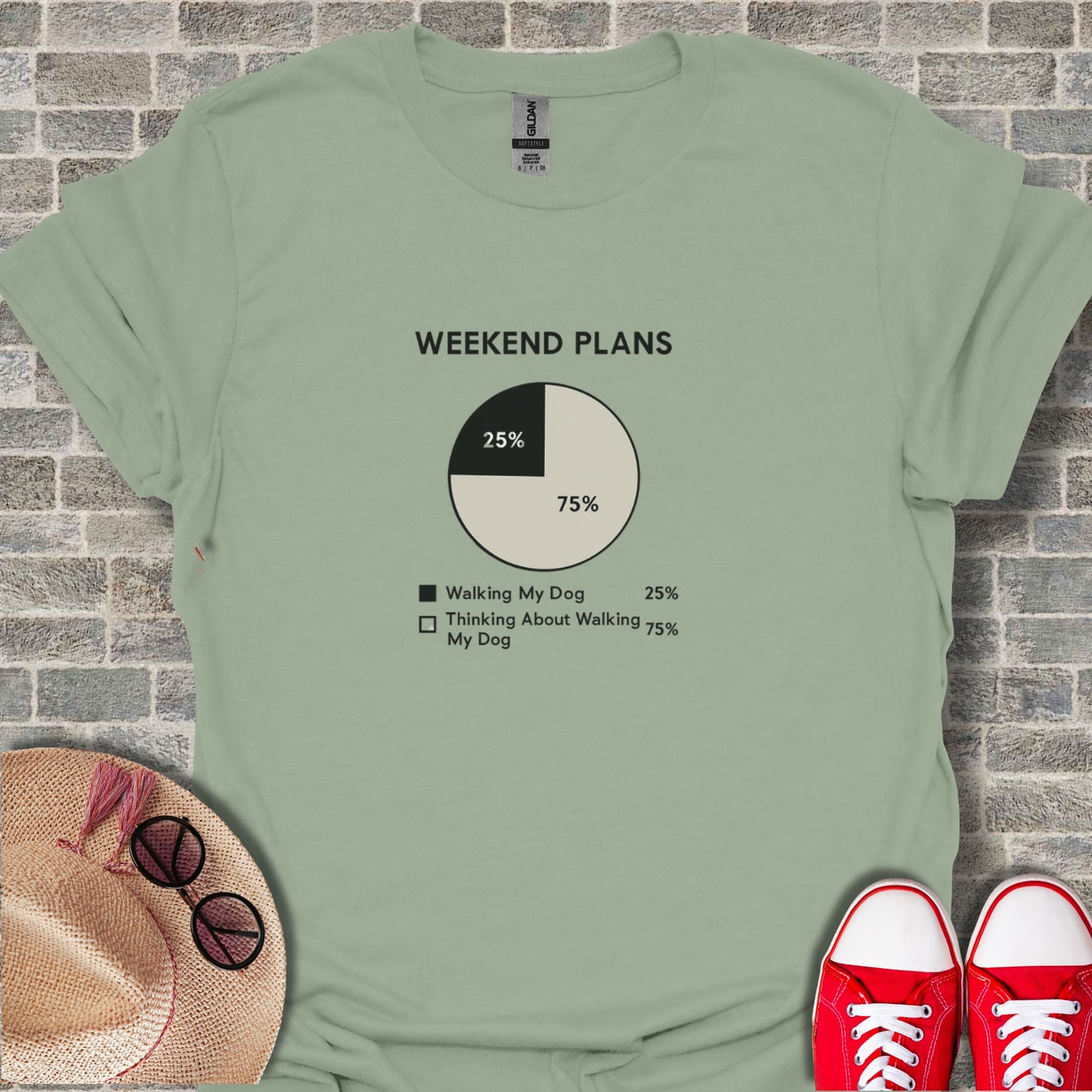 Weekend Plans Dog Walking Graphic Tee Shirt