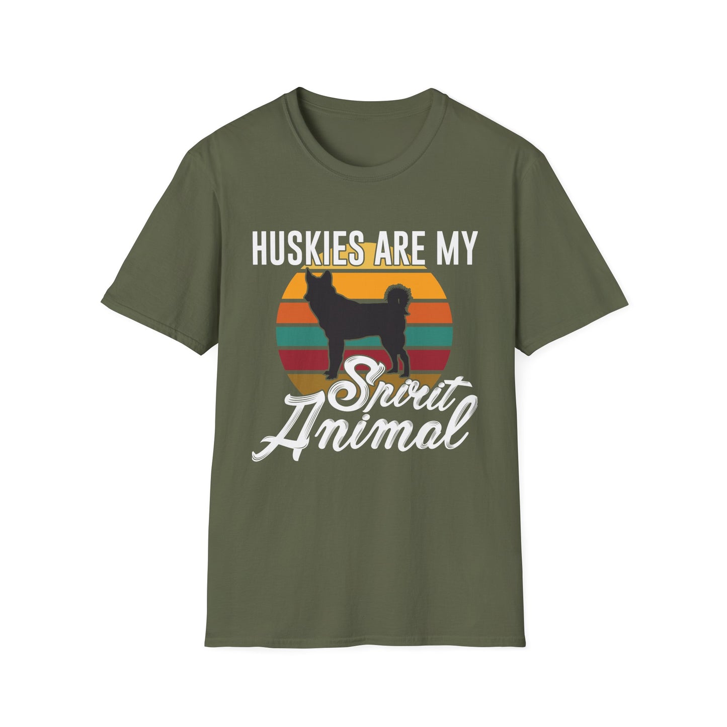 Huskies are my spirit animal Unisex Softstyle T-Shirt