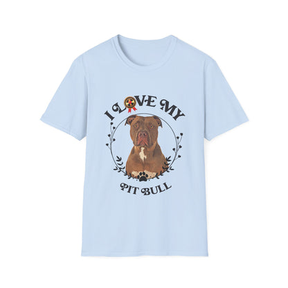 I Love My Pit Bull Unisex Softstyle T-Shirt