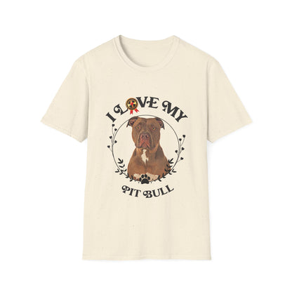 I Love My Pit Bull Unisex Softstyle T-Shirt