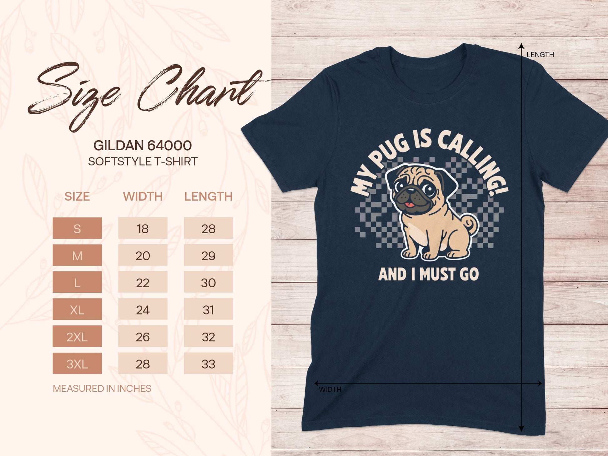My Pug is Calling and I Must Go T-shirt